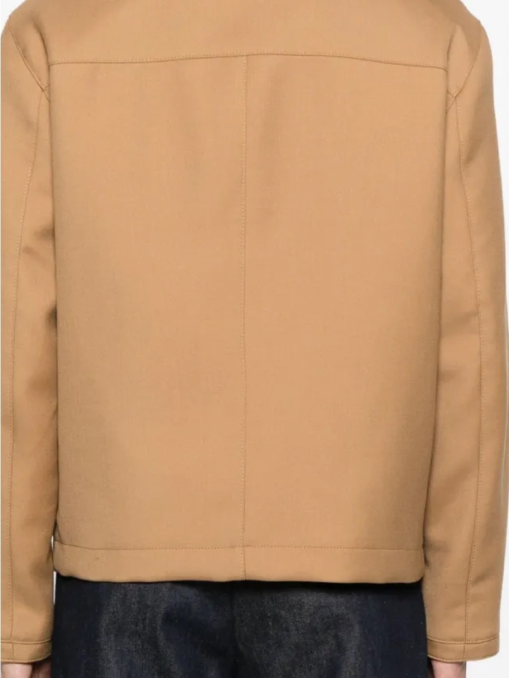 SANDRO Tan Zip-Up Collared Jacket - Picture 3 of 3
